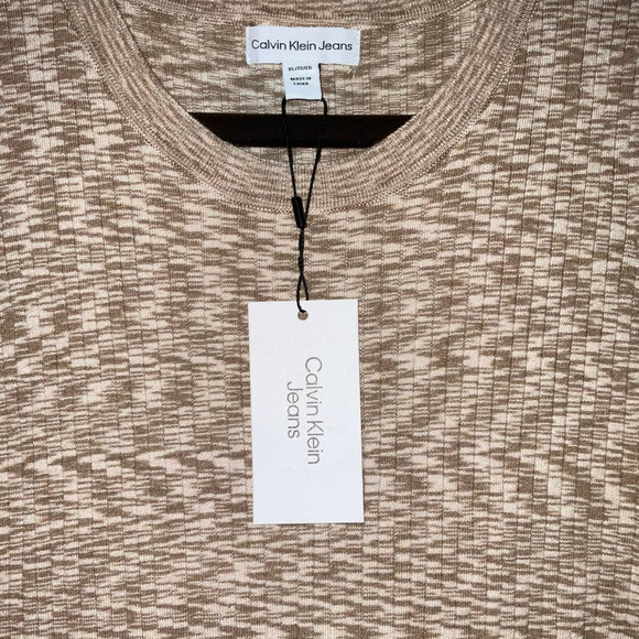 Calvin Klein Jeans Women's Space-Dyed Sleeveless Dress Beige/Cream Small NWT - Picture 5 of 12